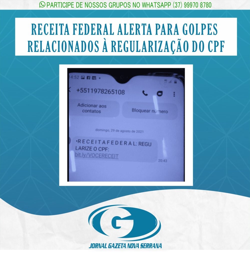 RECEITA FEDERAL ALERTA PARA GOLPES RELACIONADOS À REGULARIZAÇÃO DO CPF
