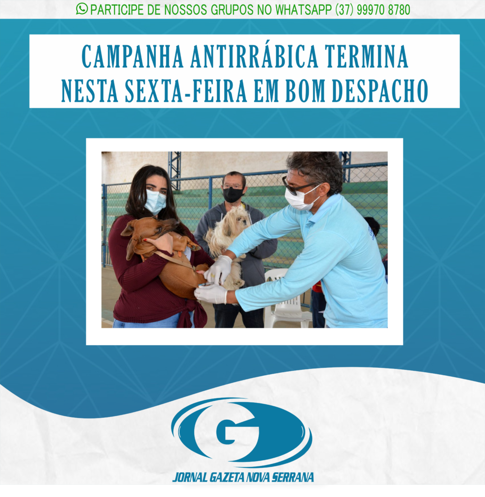 CAMPANHA ANTIRRÁBICA TERMINA NESTA SEXTA-FEIRA EM BOM DESPACHO