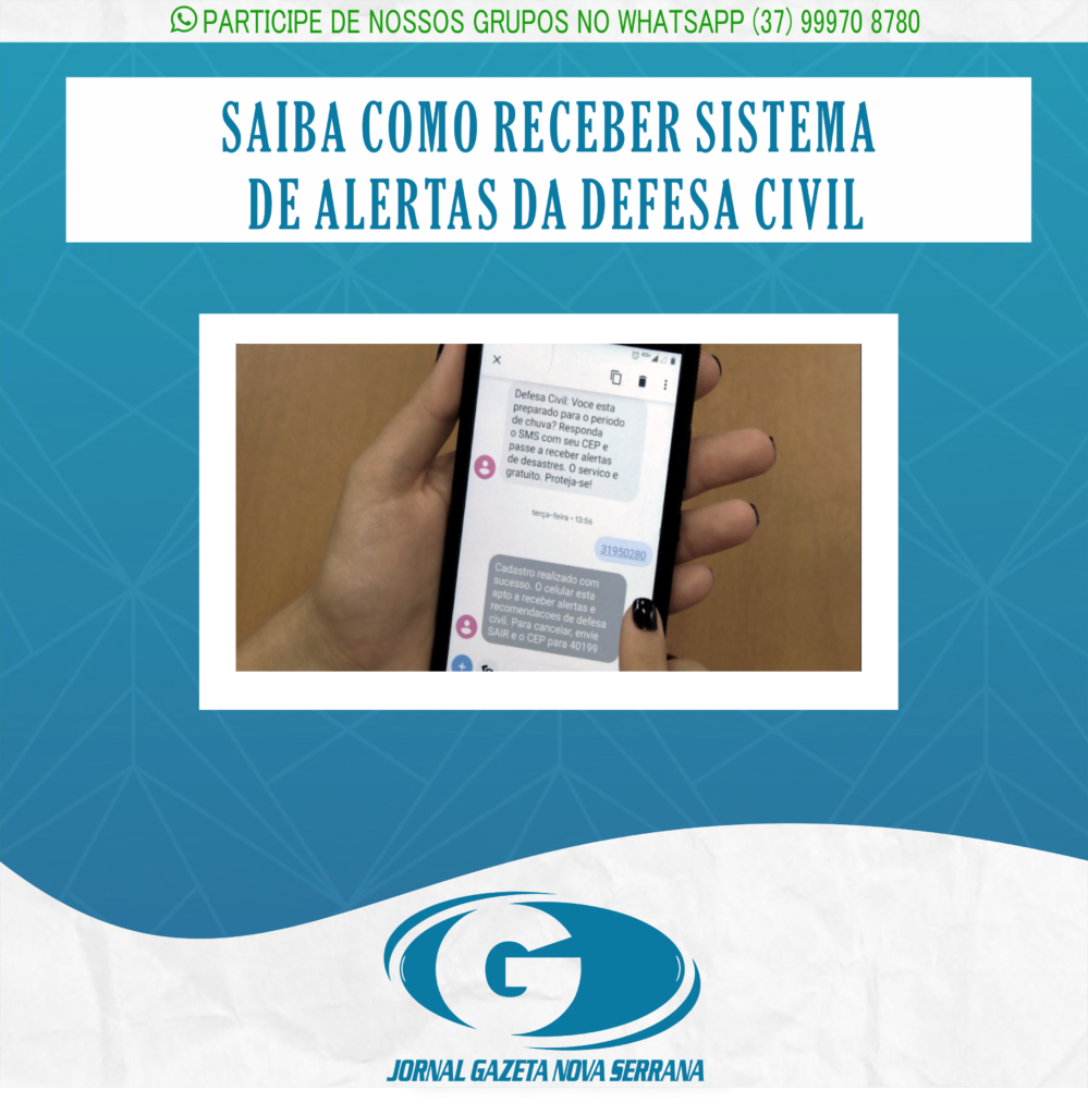 SAIBA COMO RECEBER SISTEMA DE ALERTAS DA DEFESA CIVIL