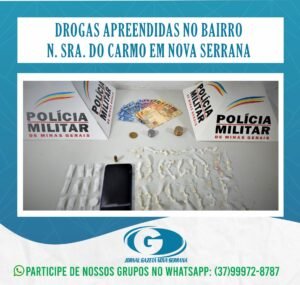 12 papelotes de substância semelhante à cocaína, 66 pedras de substância similar ao crack, certa quantia em dinheiro, uma munição calibre .380 e um aparelho celular de procedência duvidosa